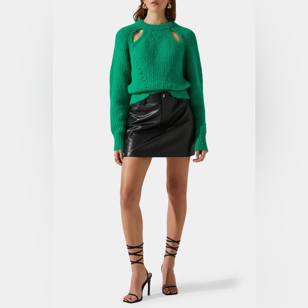 Anthropologie Maeve Green‎ Knit Sweater Large ASTR the label Pilcro Revolve - Picture 2 of 6